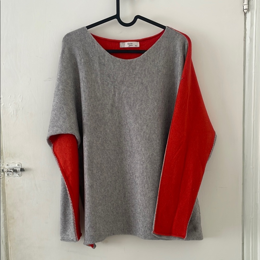 Gray and Red Sweater